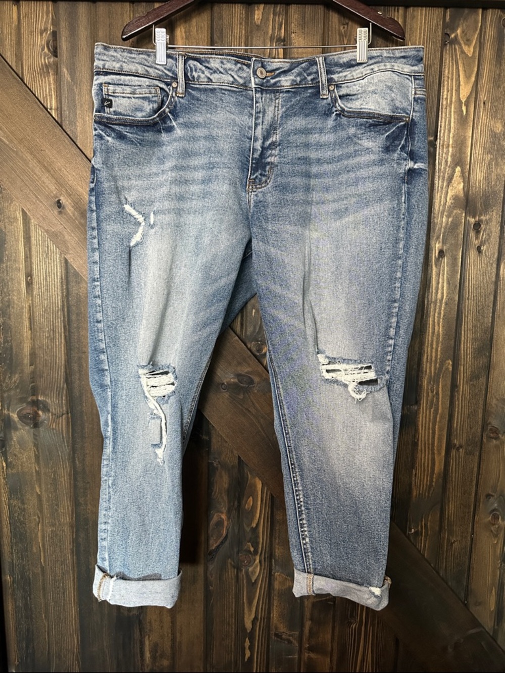KanCan Light Blue Distressed Boyfriend Jeans